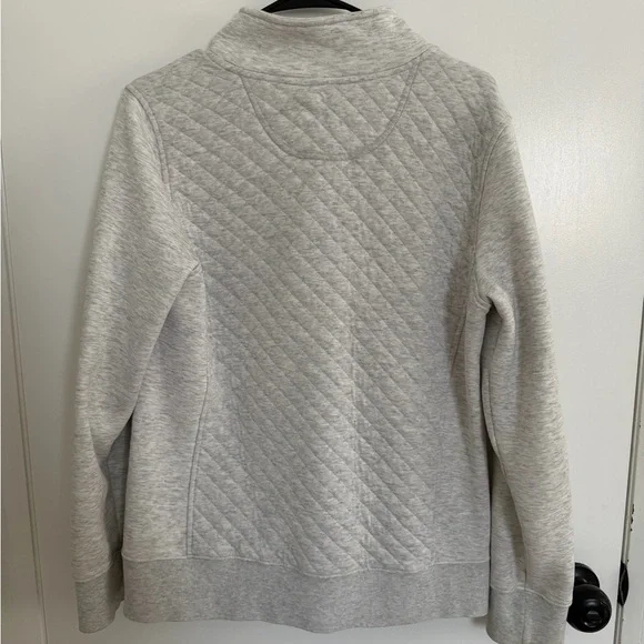 L.L. Bean Gray Quilted Sweatshirt - Picture 2 of 3